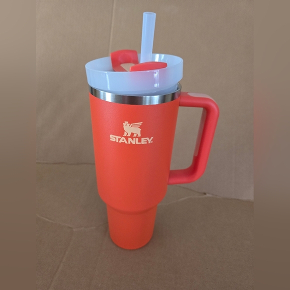 40oz Stanley Vibrant Coral Travel Mug with Handle - Picture 1 of 3